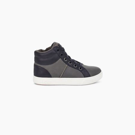 UGG Boscoe Leather Deep Grey Sneakers for Kids (BNDI79205)